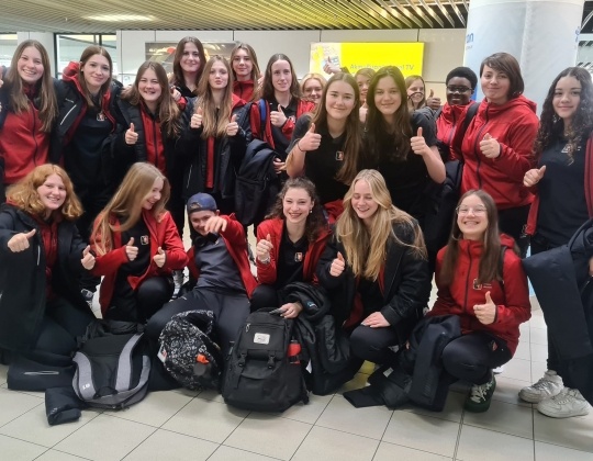 L'équipe belge féminine U18 à Sofia pour le CM