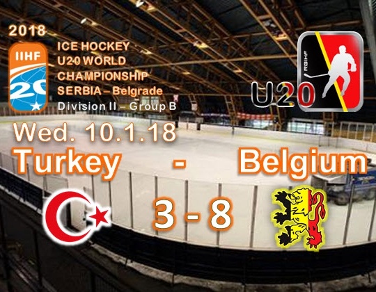 WC 2018 Div.IIB, Belgrado, TUR-BEL: 3-8