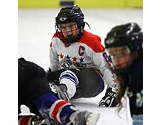 Ijshockey spelen in het dorp van Mechelen