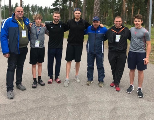 Delegation belge au stade de developpement de l'IIHF a Vierumaki en Finlande